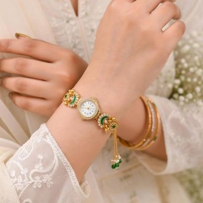 Boho Statement Jewelry Watch - Women Vintage Gold Plated Tassel Bracelet | Ethnic Party Style | Stylish Accessory